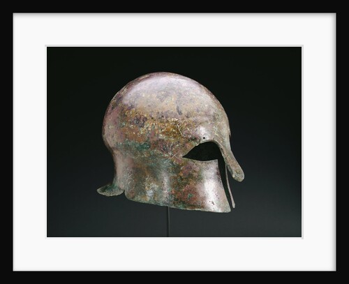 A Greek bronze Corinthian helmet by Anonymous