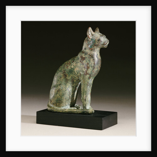 An Egyptian bronze figure of a cat by Anonymous