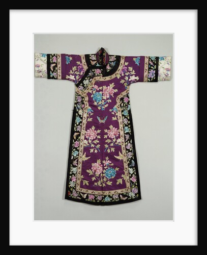 A purple ground Silk embroidered lady's informal robe by Anonymous