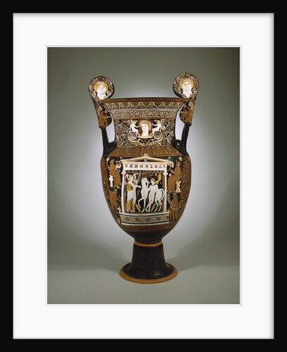 A large red-figure Apulian volute krater depicting a naikos (young warrior) and a winged Nike by Anonymous