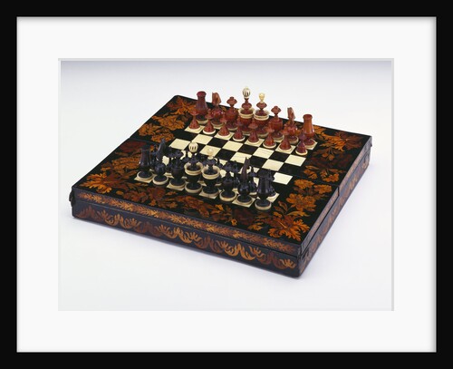 A Louis XIV ivory, ebony and floral marquetry games-board by Anonymous