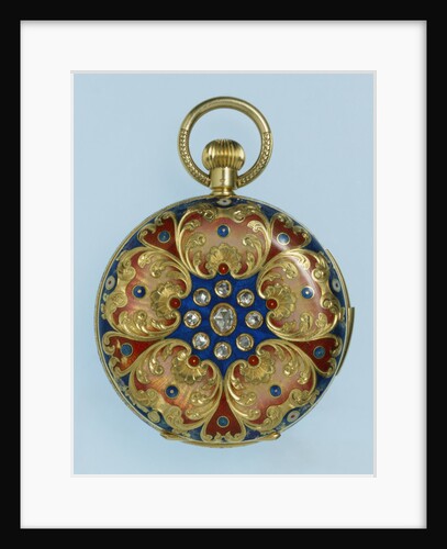 A Swiss gold, enamel and jewelled hunter-cased Jacquemart repeating watch by Anonymous
