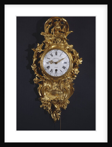 A bronze gilded clock, cartel Louis XV, St. Germain by Anonymous