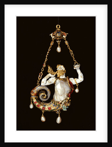 A jewel formed as a merman blowing a conch by Anonymous