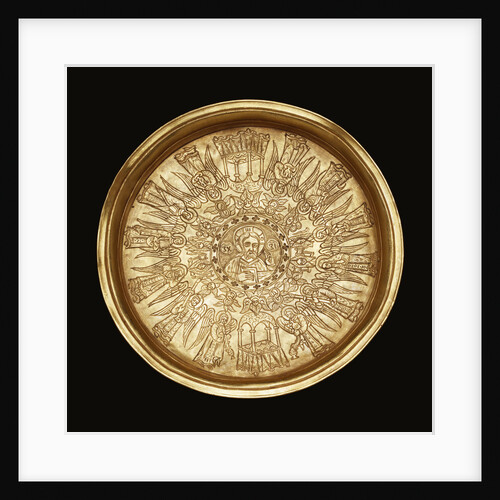 A gold engraved paten by Anonymous
