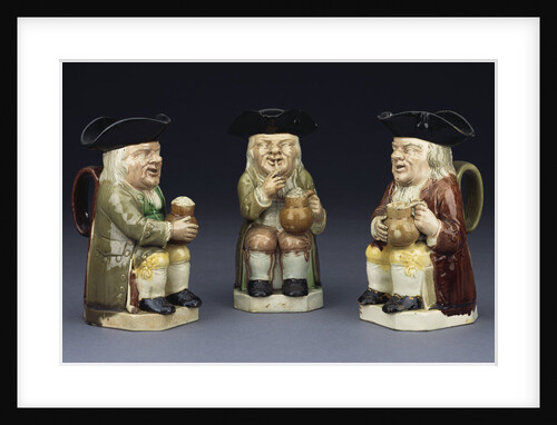 A collection of Staffordshire creamware toby jugs of Ralph Wood type by Anonymous