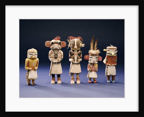 Five Hopi cottonwood Kachina dolls by Anonymous