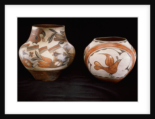 Two Zia polychrome jars by Anonymous