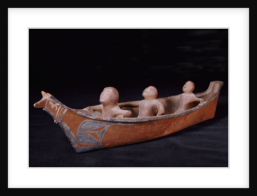 A Makah hunting canoe model by Anonymous