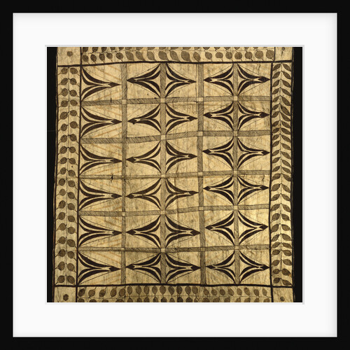 A Fiji or Tonga Tapa, with branches and leaf designs around the border by Anonymous