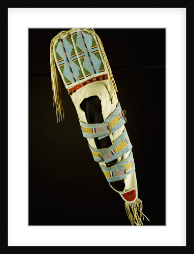Crow beaded hide cradleboard by Anonymous