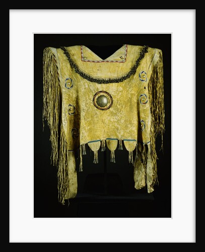 An Apache beaded and fringed buckskin poncho by Anonymous