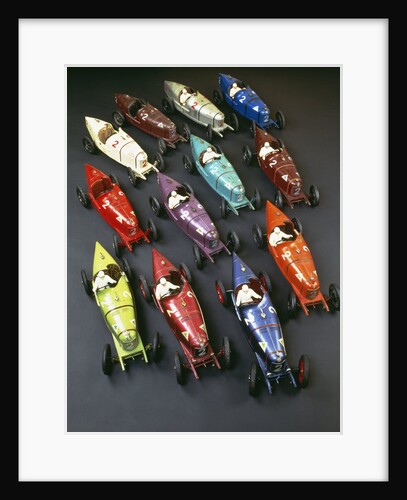 A group of CIJ clockwork painted tinplate Alfa Romeo P2 racing cars, late 1920s by Anonymous