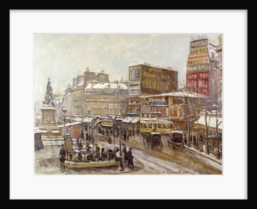 Paris, Place Clichy under Snow by Georges Barwolf