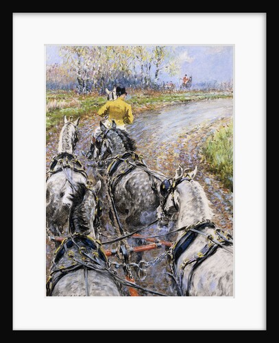 'The Kings Highway', Study from the Box Seat of The Old Berkeley Coach; The Cock Horse Taking Us up Reigate Hill by Gilbert Holiday