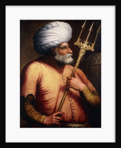 Portrait of Khair el-Din Barbarossa, half-length, holding a Trident by Anonymous