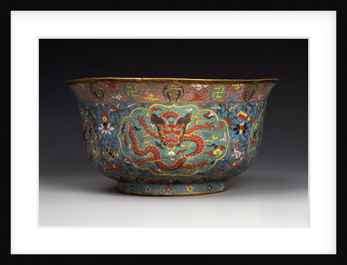 A large Ming cloisonne basin by Anonymous