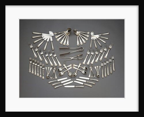 A selection of French (sandwich servers) and English (table service) silver by Anonymous