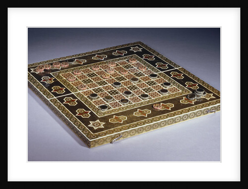 A mosaic work (khatamkar) backgammon and draughts set by Anonymous