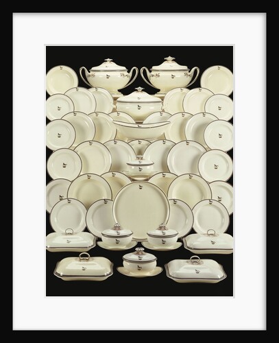 A Wedgwood composite creamware crested part dinner-dervice by Anonymous