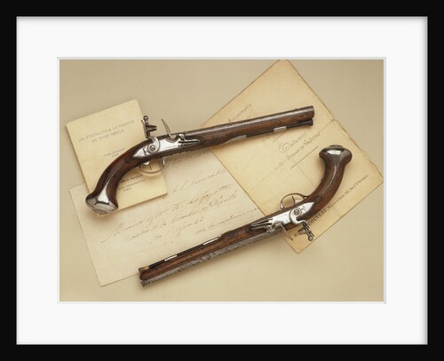 The Lafayette-Washington pair of steel-mounted 'saddle' pistols by Anonymous