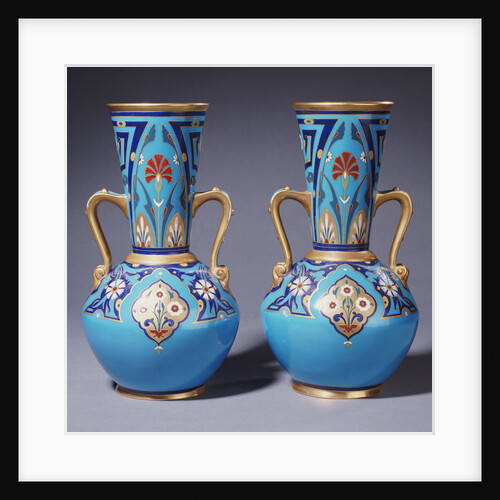 A pair of Minton twin-handled cloisonne vases by Anonymous
