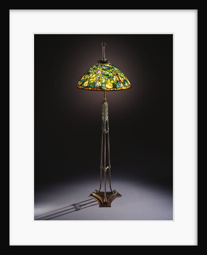 Tiffany Studios 'Gourd' leaded glass and bronze floor lamp by Anonymous