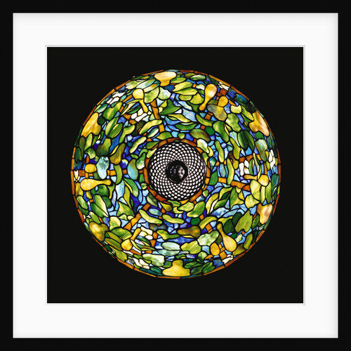 Top view of Tiffany Studios 'Gourd' leaded glass and bronze floor lamp by Anonymous