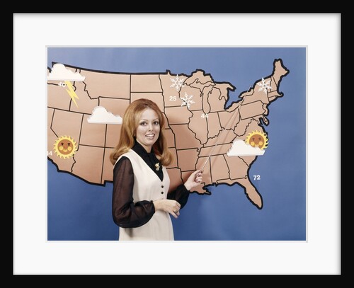 1970s Woman Weather Girl Meteorology Meteorologist Television News by Anonymous