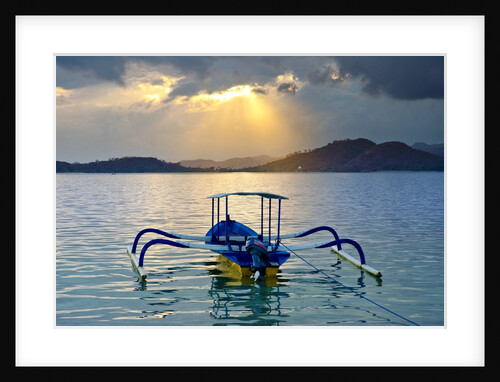 Fishing boat at sunset in Gili Asahan, Lombok by Anonymous