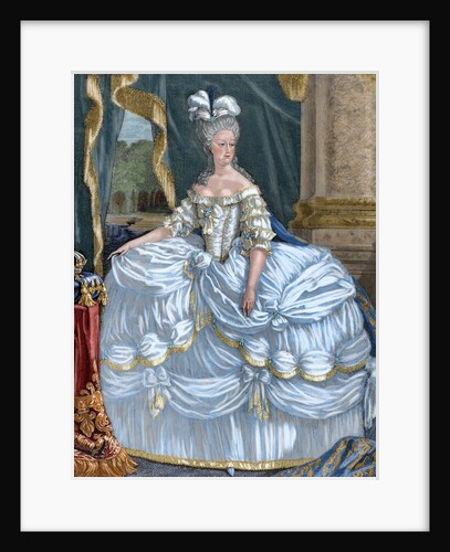 Marie Antoniette (1755-1793). Wife of Louis XVI and Queen of France (1774-92). Colored engraving by Anonymous
