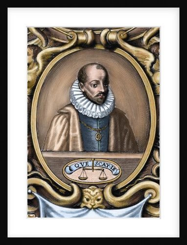 Michel Eyquem de Montaigne (1533-1592). Writer of the French Renaissance. Colored engraving by Anonymous