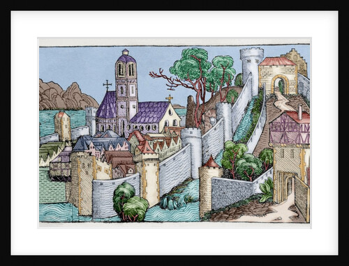The city of Alexandria. Liber chronicarum. 15th century. Colored engraving by Anonymous