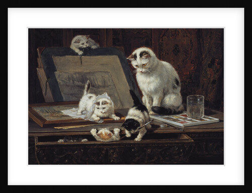 Kitten playing by Henriette Ronner-Knip