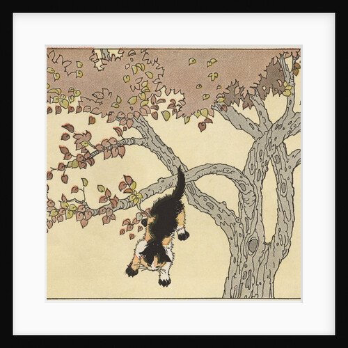 Kitten jumping from tree by Anonymous