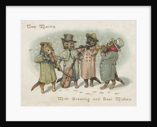 Group of cat Christmas carolers by Anonymous