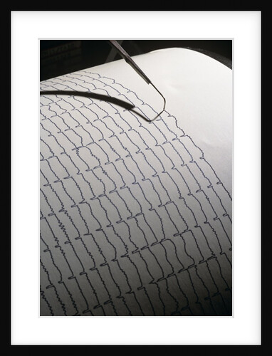1980s October 1988 Seismograph With Seismogram Recording Hurricane Gilbert by Anonymous
