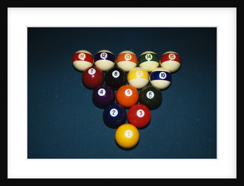 billiard Balls Racked Up On Pool Table by Anonymous