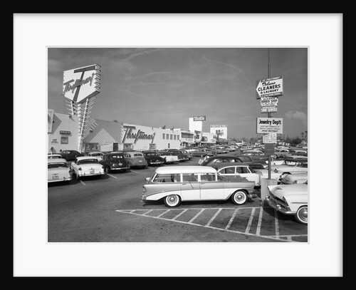 1950s Shopping Center Parking Lot by Anonymous