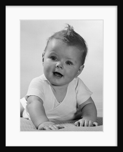 1950s Crawling Happy Curious Baby by Anonymous