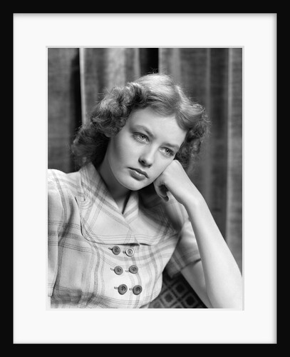 1940s Portrait Of Woman Resting Head Leaning On Hand Looking Worried And Sad by Anonymous
