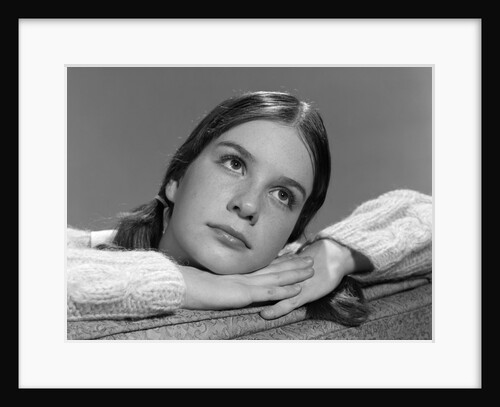 1960s Portrait Of Pensive Young Teenage Girl Studio by Anonymous