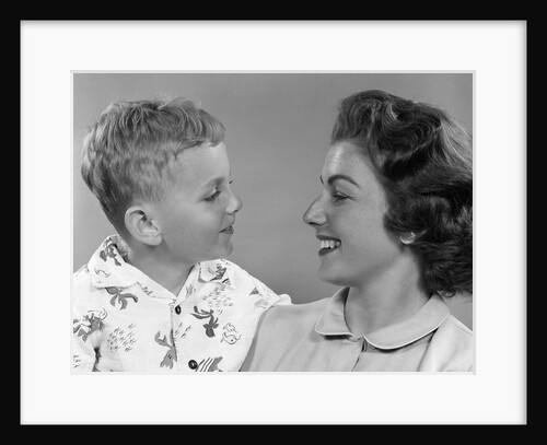 1950s Mother And Son Looking At Each Other Studio by Anonymous