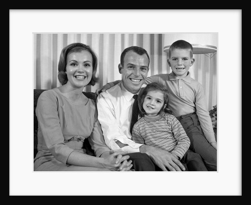 1960s Smiling Family Portrait Mother Father Son Daughter Looking At Camera by Anonymous