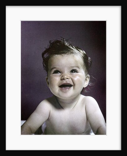 1940s 1950s Baby Head Shoulders Smiling Laughing Happy by Anonymous