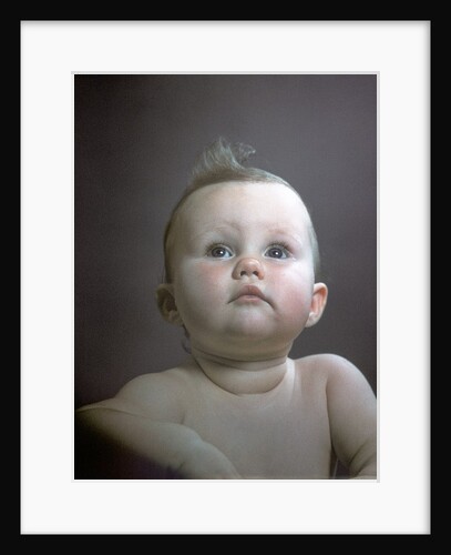 1940s 1950s Portrait Baby Head Shoulders Looking Up by Anonymous