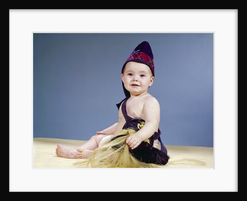 1960s Baby Dressed In Scottish Costume Smiling Looking At Camera by Anonymous