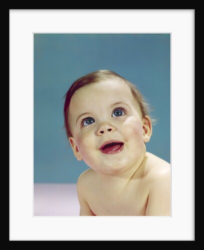 1960s Portrait Happy Smiling Baby Looking Up by Anonymous