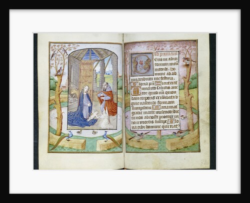 Nativity, the Virgin and Joseph Adoring the Child from a book of hours by Anonymous