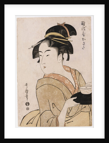 A bust portrait of the waitress Okita of the Naniwaya Teahouse by Kitagawa Utamaro